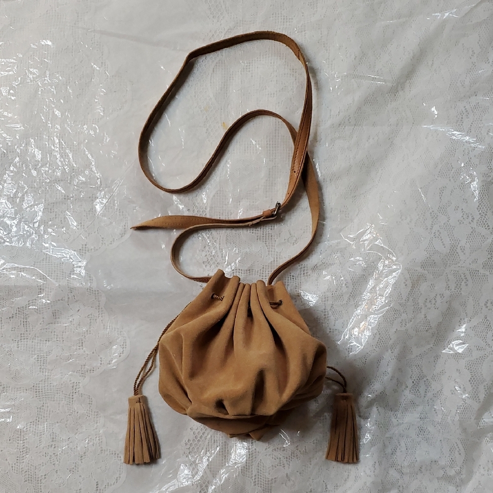 Urban Outfitters Tan Suede Crossbody Bag GUC